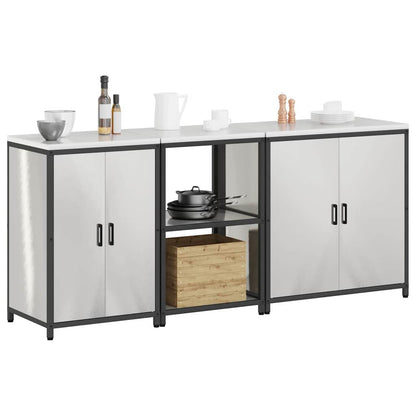 Kitchen Storage Set HATTEM 3 pcs Silver Stainless Steel