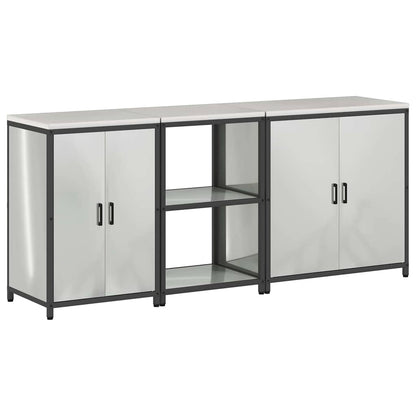 Kitchen Storage Set HATTEM 3 pcs Silver Galvanised Steel