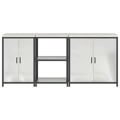 Kitchen Storage Set HATTEM 3 pcs Silver Galvanised Steel