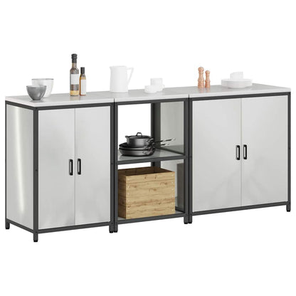 Kitchen Storage Set HATTEM 3 pcs Silver Galvanised Steel