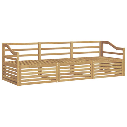 Outdoor Sofa Set 3 pcs White Solid Acacia Wood