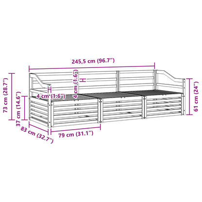 Outdoor Sofa Set 3 pcs White Solid Acacia Wood