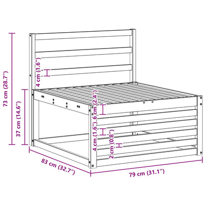 Outdoor Sofa Set 3 pcs White Solid Acacia Wood