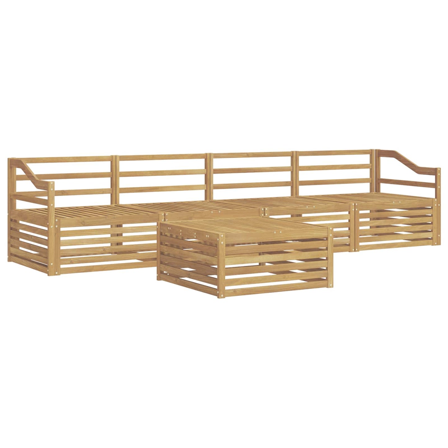 Outdoor Sofa Set 5 pcs White Solid Acacia Wood