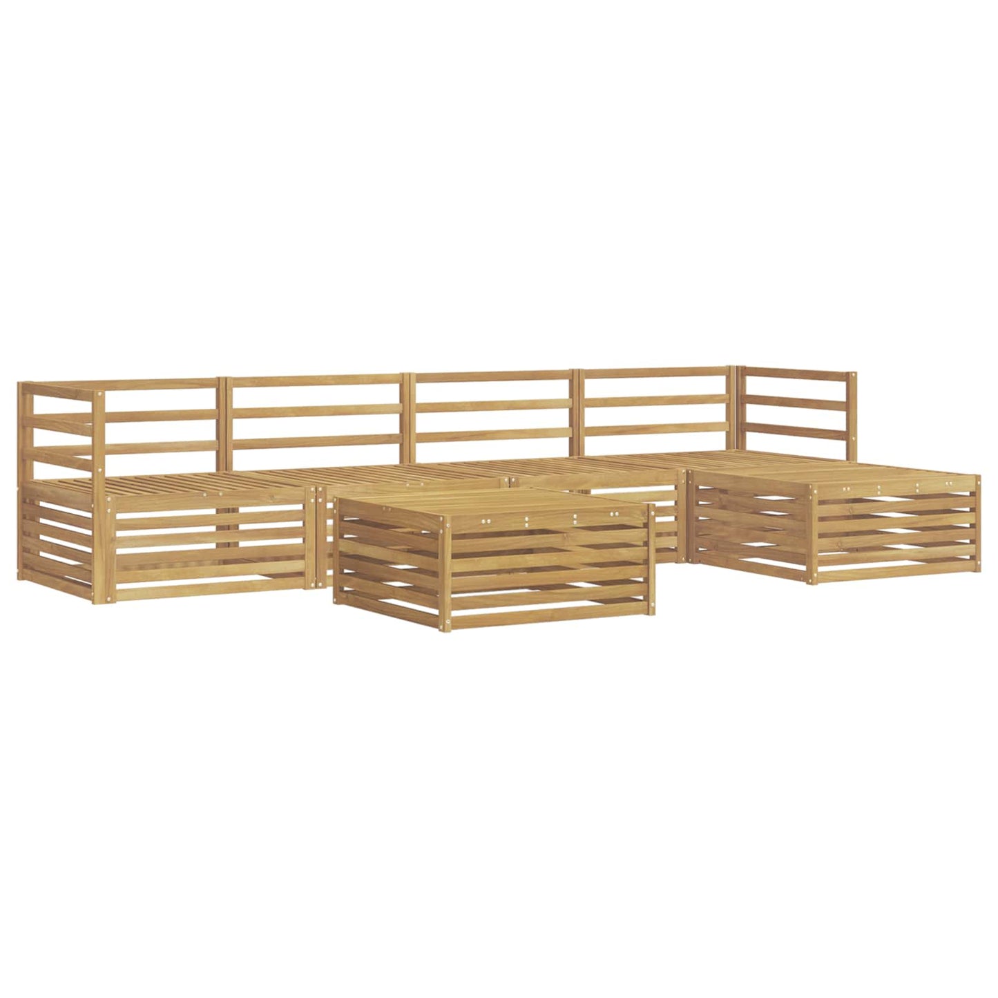 Outdoor Sofa Set 6 pcs White 79 x 79 x 37 cm Solid Acacia Wood