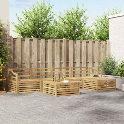 Outdoor Sofa Set 6 pcs White 79 x 79 x 37 cm Solid Acacia Wood