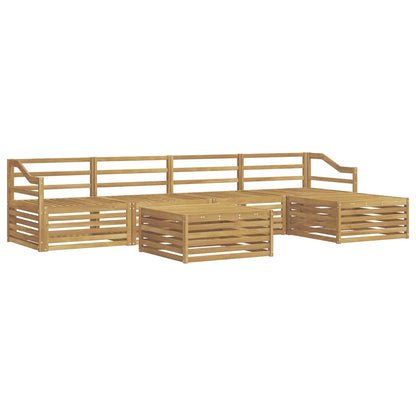 Outdoor Sofa Set 6 pcs White 79 x 79 x 37 cm Solid Acacia Wood
