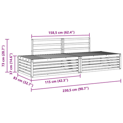 2 pcs Outdoor Sofa Set White