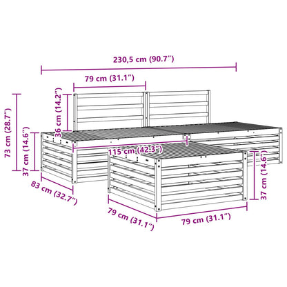 4 pcs Outdoor Sofa Set White
