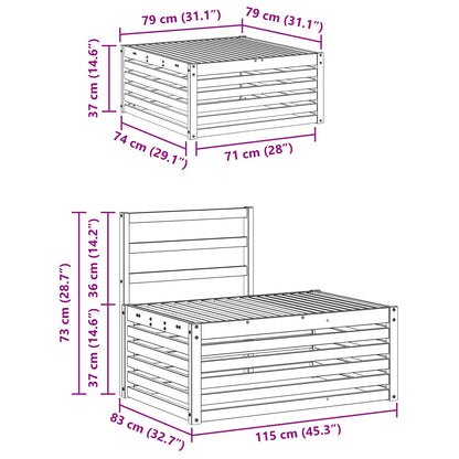 4 pcs Outdoor Sofa Set White