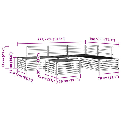 6 pcs Outdoor Sofa Set White