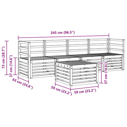 Outdoor Sofa Set 5 pcs White Solid Acacia Wood