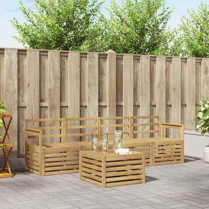 Outdoor Sofa Set 5 pcs White Solid Acacia Wood