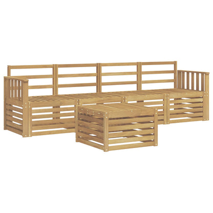 Outdoor Sofa Set 5 pcs White Solid Acacia Wood