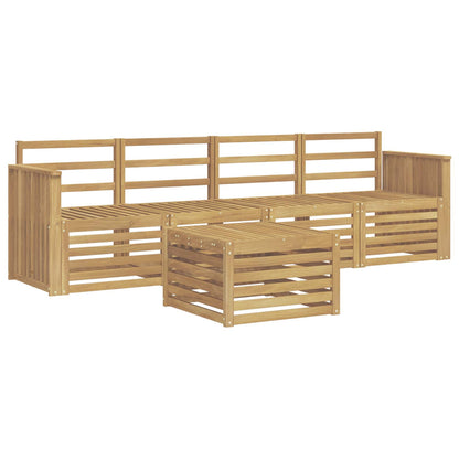 Outdoor Sofa Set 5 pcs White Solid Acacia Wood