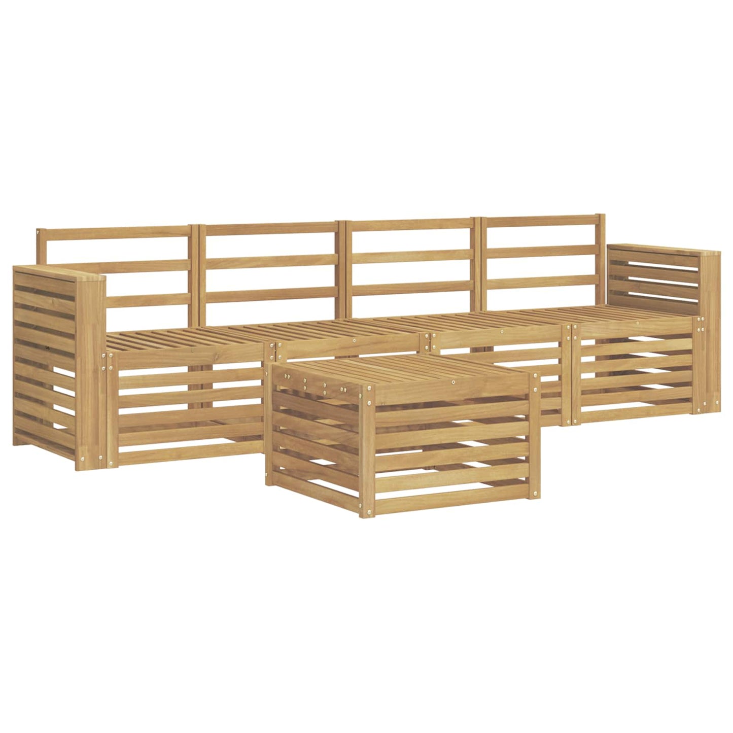 Outdoor Sofa Set 5 pcs White Solid Acacia Wood