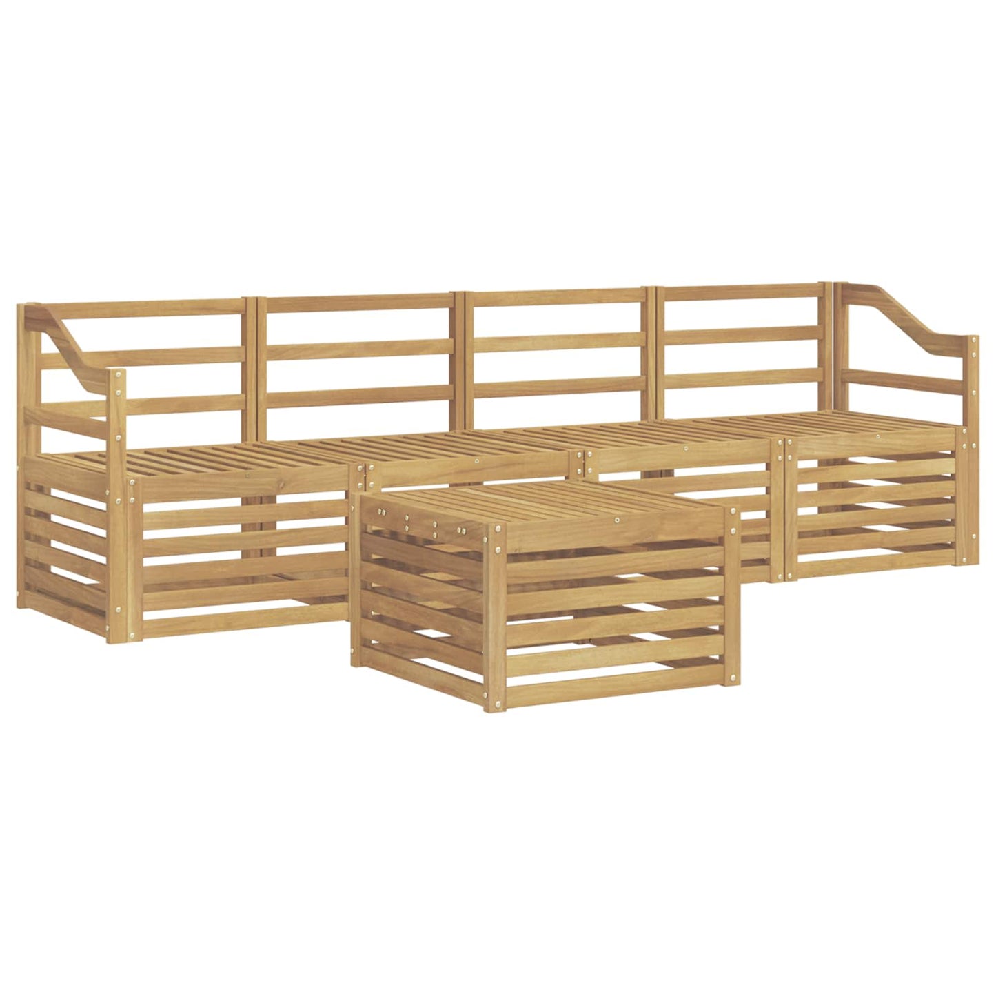 Outdoor Sofa Set 5 pcs White Solid Acacia Wood