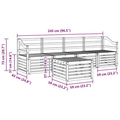 Outdoor Sofa Set 5 pcs White Solid Acacia Wood