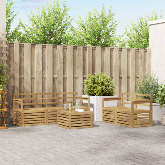 Outdoor Sofa Set 6 pcs White Solid Acacia Wood