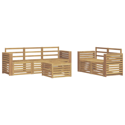 Outdoor Sofa Set 6 pcs White Solid Acacia Wood