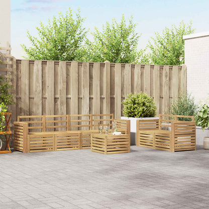 Outdoor Sofa Set 7 pcs White Solid Acacia Wood