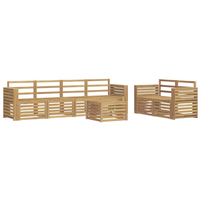 Outdoor Sofa Set 7 pcs White Solid Acacia Wood