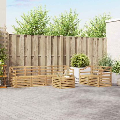 Outdoor Sofa Set 7 pcs White Solid Acacia Wood