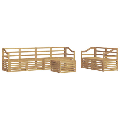 Outdoor Sofa Set 7 pcs White Solid Acacia Wood