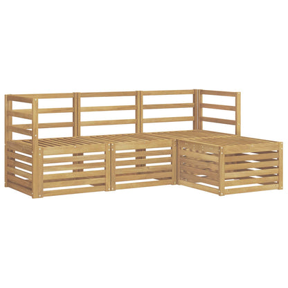 Outdoor Sofa Set 4 pcs White Solid Acacia Wood