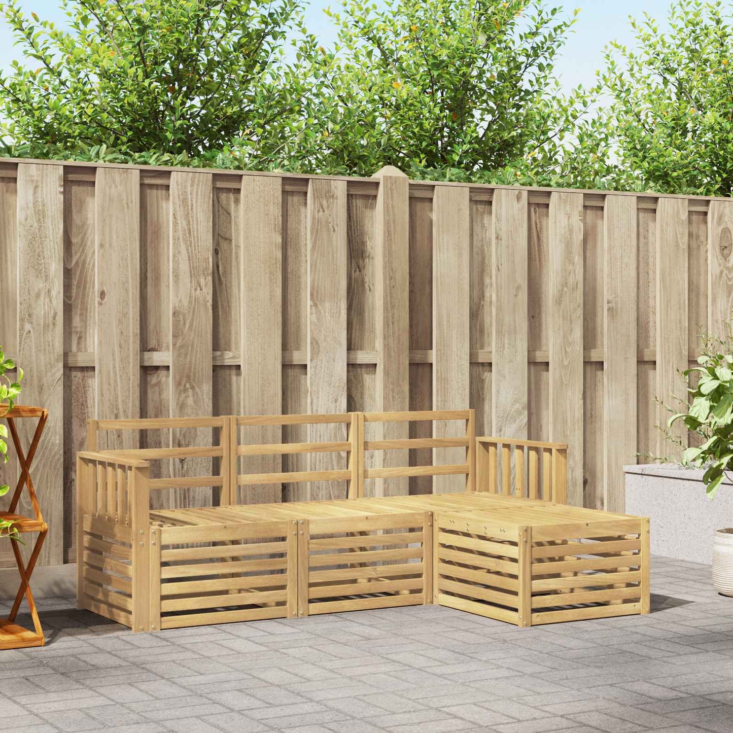 Outdoor Sofa Set 4 pcs White 189.5 x 122.5 x 73 cm