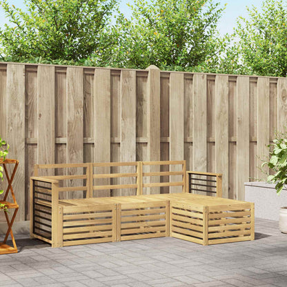 Outdoor Sofa Set 4 pcs White Solid Acacia Wood