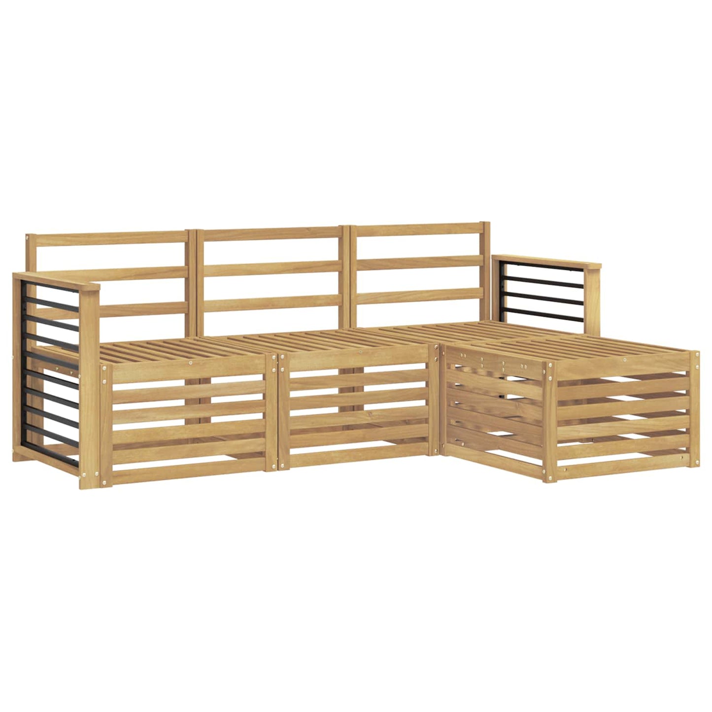 Outdoor Sofa Set 4 pcs White Solid Acacia Wood
