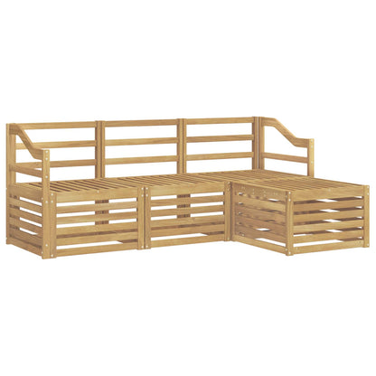 Outdoor Sofa Set 4 pcs White Solid Acacia Wood