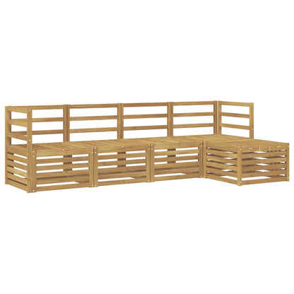 Outdoor Sofa Set 5 pcs White Solid Acacia Wood