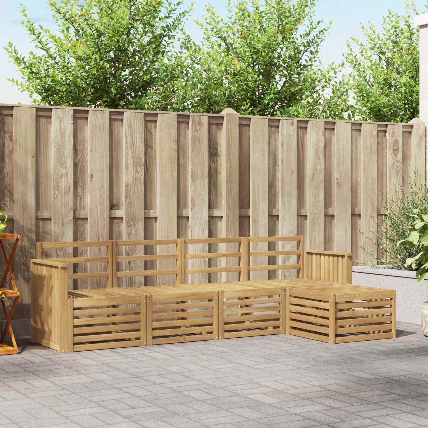 Outdoor Sofa Set 5 pcs White 249 x 122.5 x 73 cm