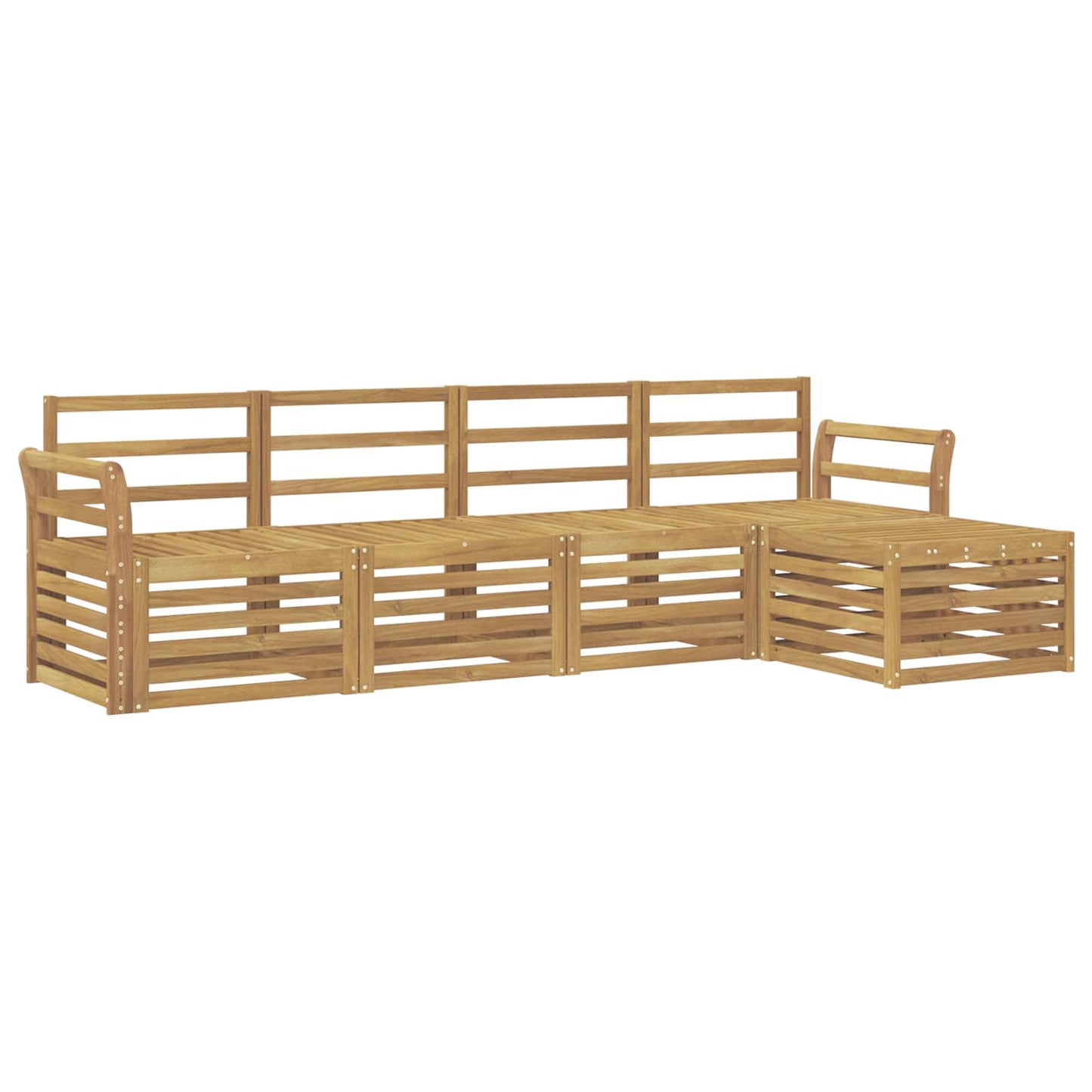 Outdoor Sofa Set 5 pcs White 253 x 122.5 x 73 cm