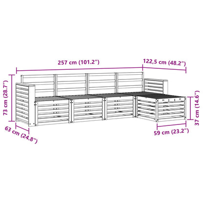 Outdoor Sofa Set 5 pcs White 257 x 122.5 x 73 cm