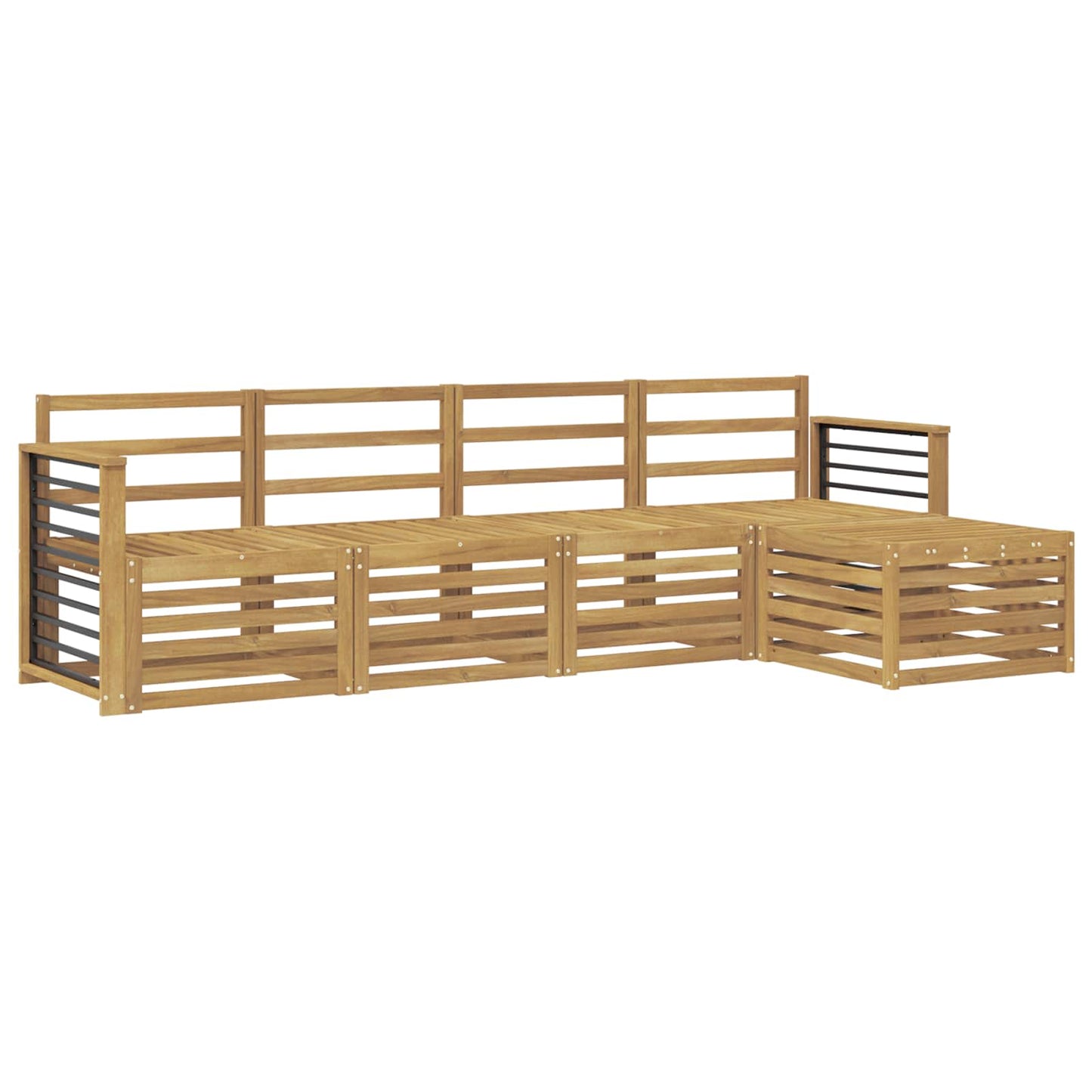 Outdoor Sofa Set 5 pcs White Solid Acacia Wood
