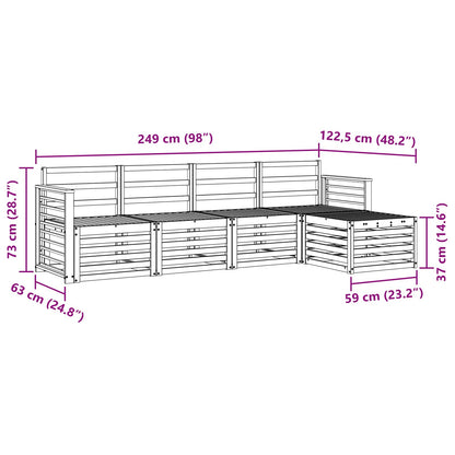 Outdoor Sofa Set 5 pcs White Solid Acacia Wood