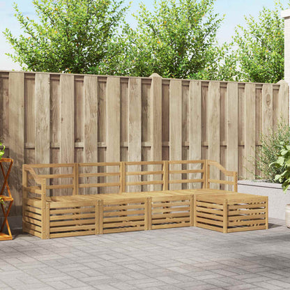 Outdoor Sofa Set 5 pcs White Solid Acacia Wood