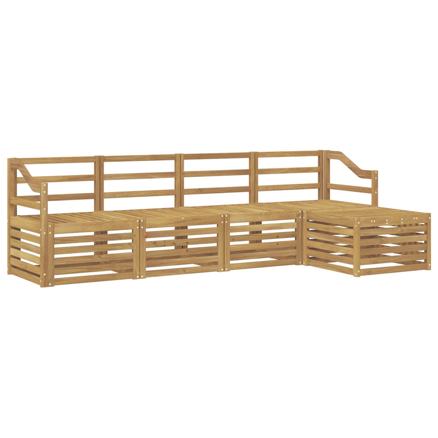 Outdoor Sofa Set 5 pcs White Solid Acacia Wood
