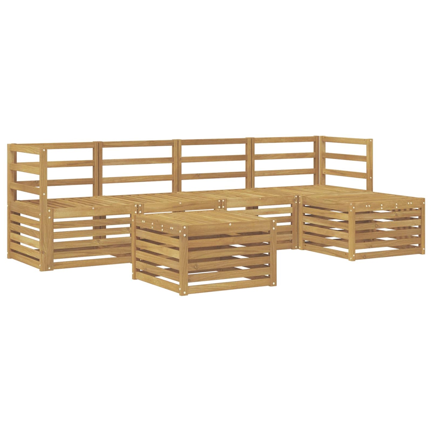 Outdoor Sofa Set 6 pcs White Solid Acacia Wood