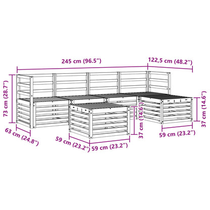 Outdoor Sofa Set 6 pcs White Solid Acacia Wood