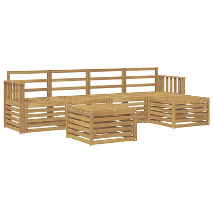 Outdoor Sofa Set 6 pcs White 59 x 59 x 37 cm Solid Acacia Wood