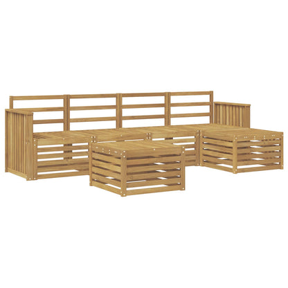 Outdoor Sofa Set 6 pcs White 59 x 59 x 37 cm Solid Acacia Wood
