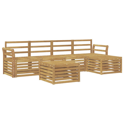 Outdoor Sofa Set 6 pcs White 59 x 59 x 37 cm Solid Acacia Wood