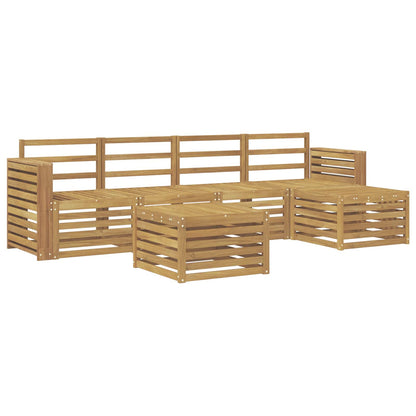 Outdoor Sofa Set 6 pcs White 59 x 59 x 37 cm Solid Acacia Wood