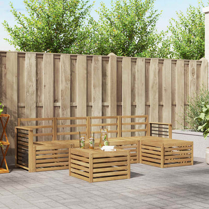 Outdoor Sofa Set 6 pcs White Solid Acacia Wood