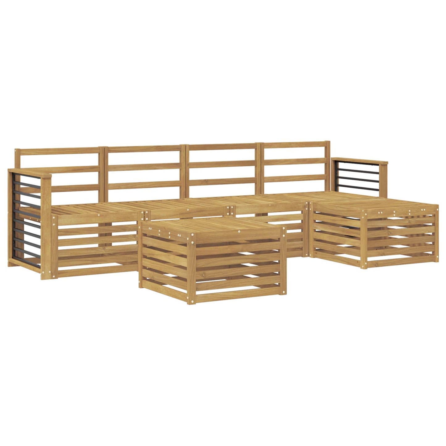 Outdoor Sofa Set 6 pcs White Solid Acacia Wood