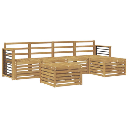Outdoor Sofa Set 6 pcs White Solid Acacia Wood